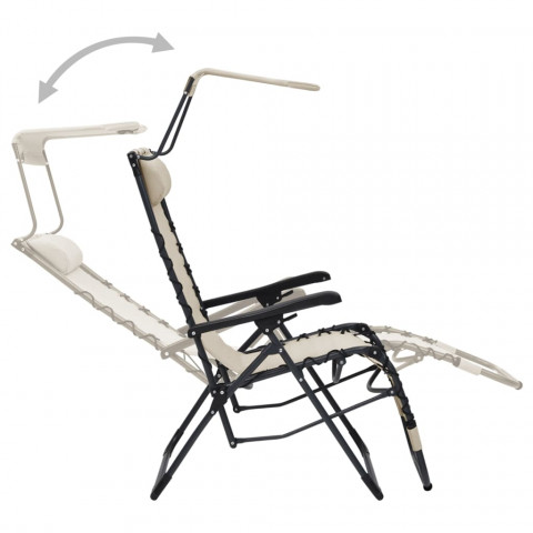 Chaise pliable de terrasse textilène crème