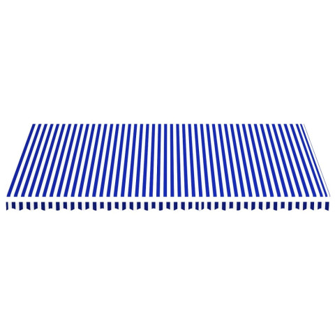 Tissu de remplacement pour auvent bleu et blanc 6x3,5 m