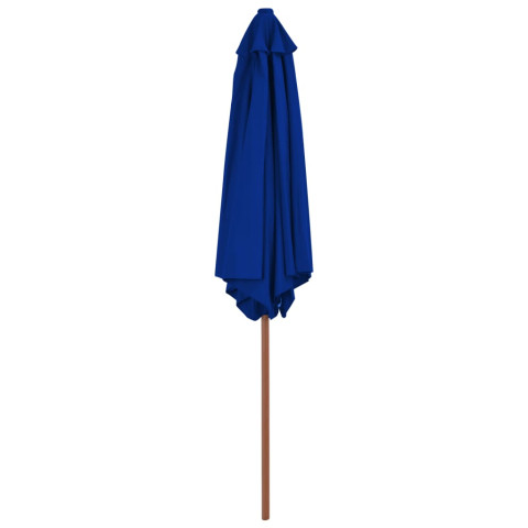 Parasol d'extérieur avec mât en bois 270 cm bleu helloshop26 02_0008256