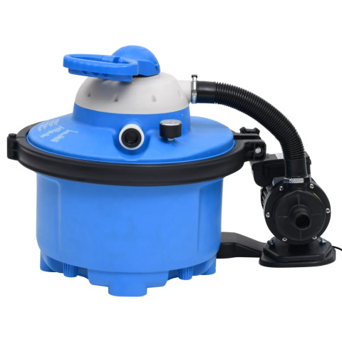 Pompe de filtration à sable bleu et noir 385x620x432mm 200w 25l