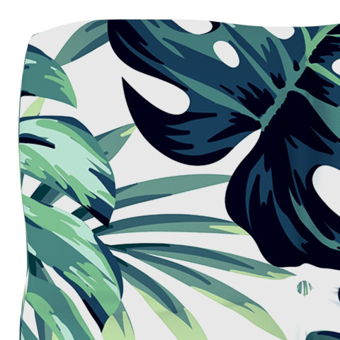 Coussin de palette motif de feuilles 60x40x12 cm tissu