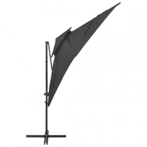 Parasol déporté à double toit anthracite 250x250 cm