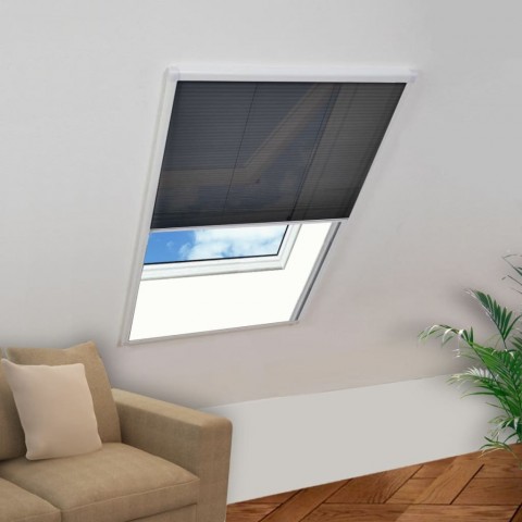 Moustiquaire plissée à fenêtre aluminium - Couleur et dimensions au choix