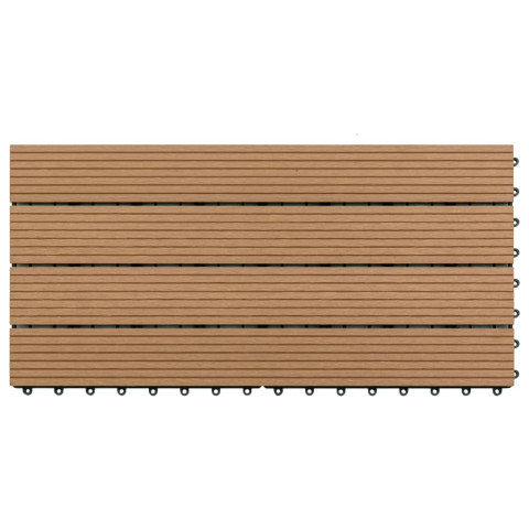 Carreaux de terrasse 6 pcs wpc 60x30 cm 1,08 m² marron