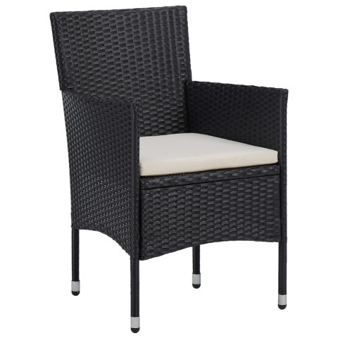 Mobilier de salle à manger de jardin 5 pcs résine tressée noir