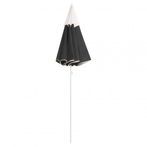 Parasol d'extérieur avec mât en acier anthracite 180 cm