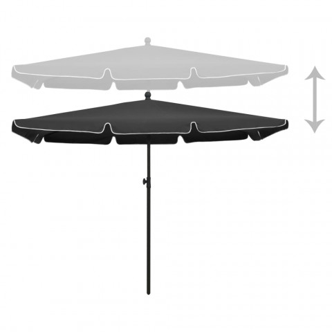 Parasol de jardin avec mât 210x140 cm anthracite