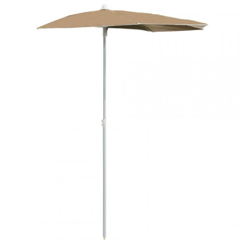 Demi-parasol de jardin avec mât 180x90 cm - Couleur au choix