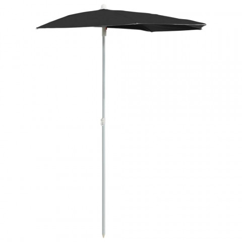 Demi-parasol de jardin avec mât 180x90 cm - Couleur au choix