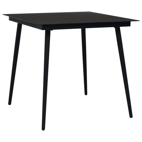 Mobilier à dîner d'extérieur 3 pcs corde en coton et acier noir