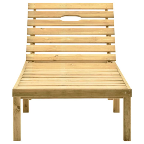 Chaise longue de jardin avec Table bois de pin imprégné