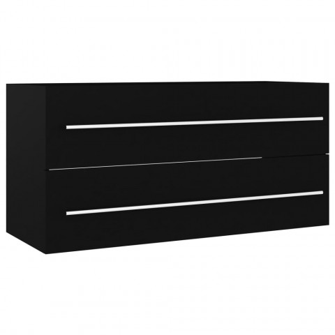 Armoire d'évier noir 100x38,5x48 cm aggloméré