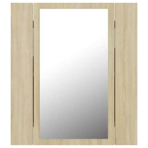 Armoire à miroir à led de bain 40 x 12 x 45 acrylique beige helloshop26 02_0006746
