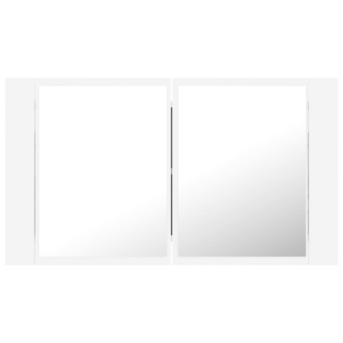 Armoire salle de bain à miroir led 80 x 12 x 45 cm acrylique blanc helloshop26 02_0006651