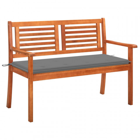 Banc de jardin 2 places avec coussin 120 cm bois d'eucalyptus - Couleur au choix