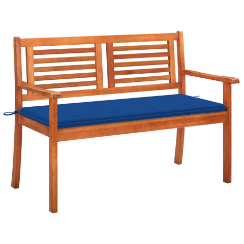 Banc de jardin 2 places avec coussin 120 cm bois d'eucalyptus - Couleur au choix