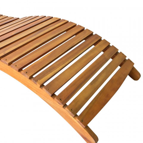 Chaise longue de jardin avec coussin bois d'acacia solide