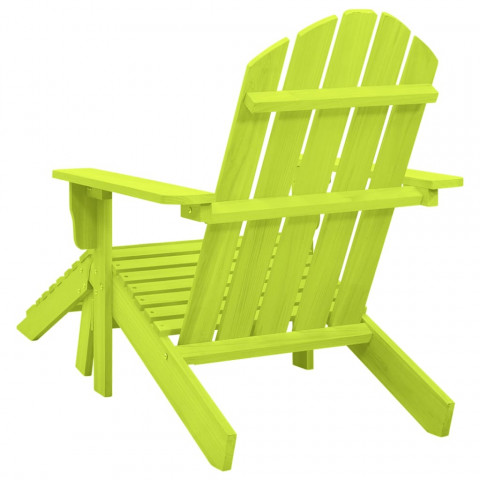 Chaise de jardin adirondack avec pouf bois de sapin - Couleur au choix