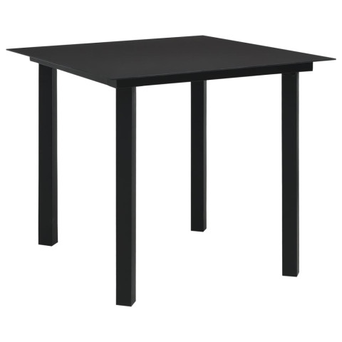 Mobilier à dîner d'extérieur 5 pcs noir verre et acier