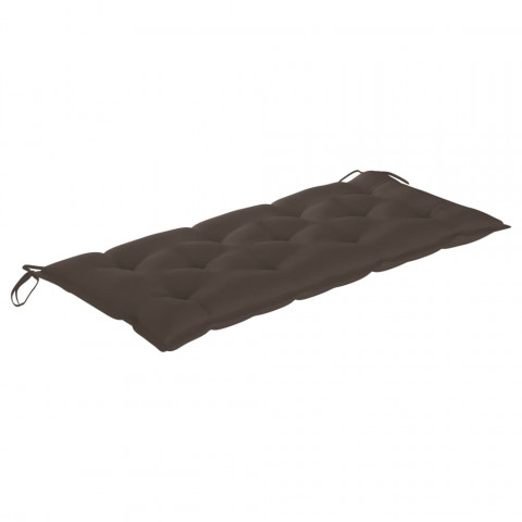 vidaxl banc de jardin avec coussin taupe 240 cm bois de teck massif distriartisan