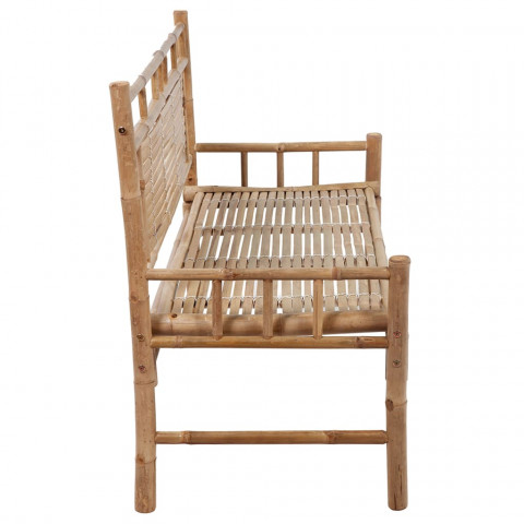 Banc de jardin avec coussin 120 cm bambou