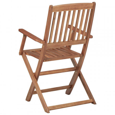 Chaises pliables de jardin 4 pcs avec coussins bois d'acacia