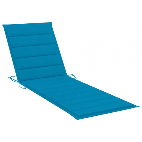 Chaise longue avec coussin bleu bois de pin imprégné