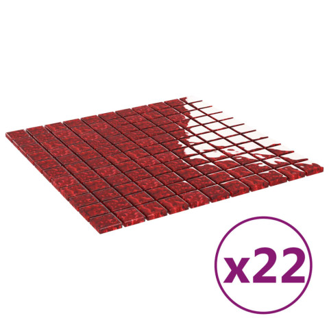 Carreaux mosaïque 22 pcs - 30x30 cm verre - Couleur au choix