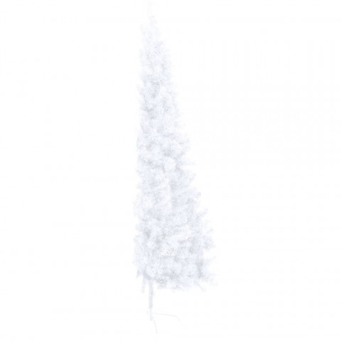 Sapin de noël artificiel moitié avec support blanc 180 cm pvc