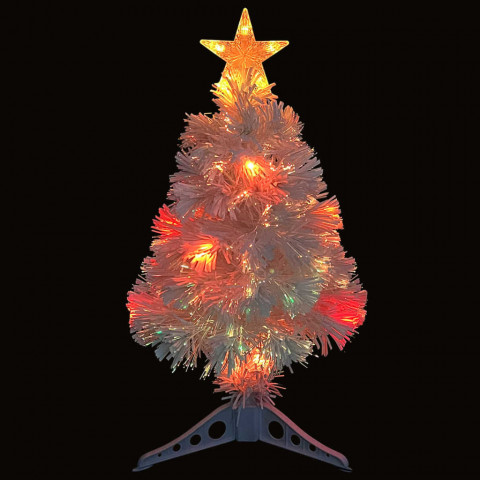  Sapin de Noël artificiel avec LED Blanc 64 cm Fibre optique