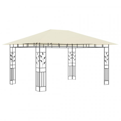  Tonnelle avec moustiquaire et lumières LED 4x3x2,73 m Crème