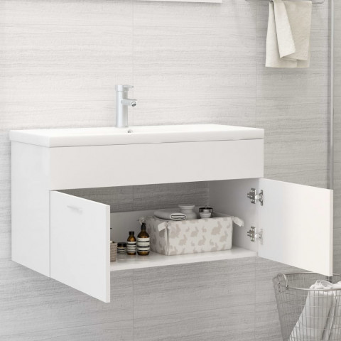 Armoire avec lavabo intégré blanc aggloméré