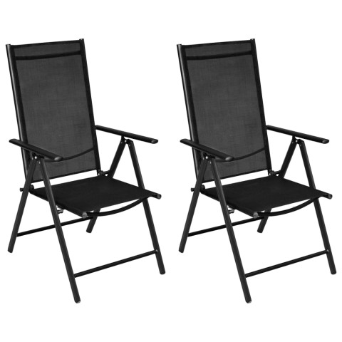 Mobilier de bistro 3 pcs aluminium et textilène noir