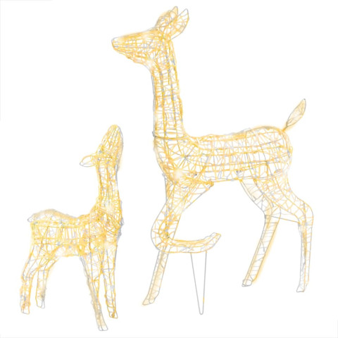 Famille de rennes de décoration acrylique 160 led - Couleur de l'éclairage au choix