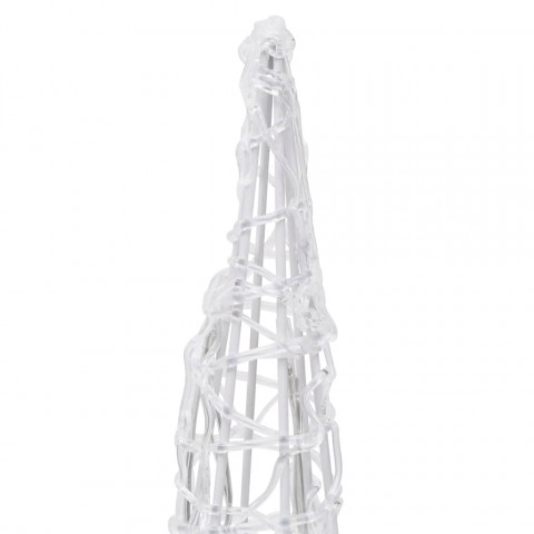  Cône lumineux décoratif pyramide LED acrylique blanc chaud 60cm