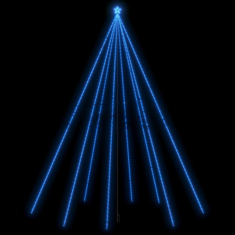 Lumières d'arbre de noël int/extérieur 1300 led bleues 8 m