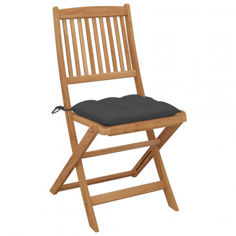 Chaises pliables d'extérieur avec coussins 8 pcs bois d'acacia - Couleur au choix