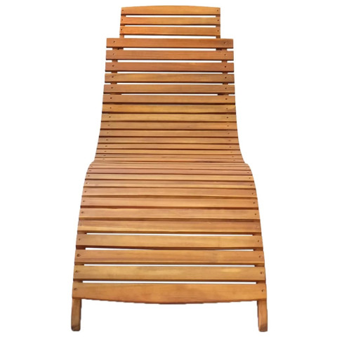 Lot de 2 transats chaise longue bain de soleil lit de jardin terrasse meuble d'extérieur avec coussins bois d'acacia solide helloshop26 02_0012062