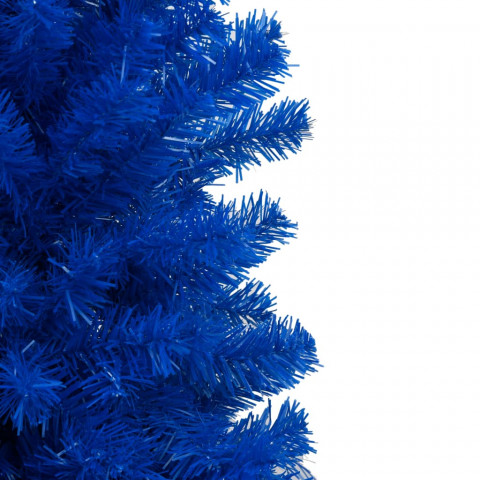  Arbre de Noël artificiel avec LED et boules Bleu 180 cm PVC