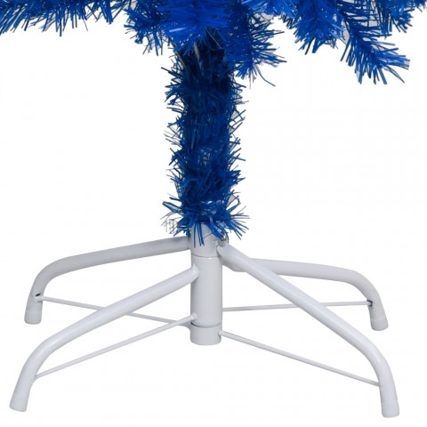  Arbre de Noël artificiel avec LED et boules Bleu 180 cm PVC