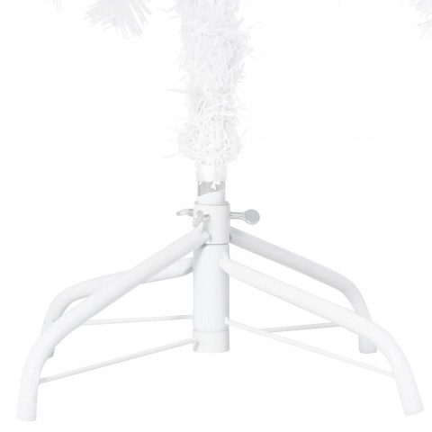  Arbre de Noël artificiel avec LED et boules Blanc 180 cm PVC