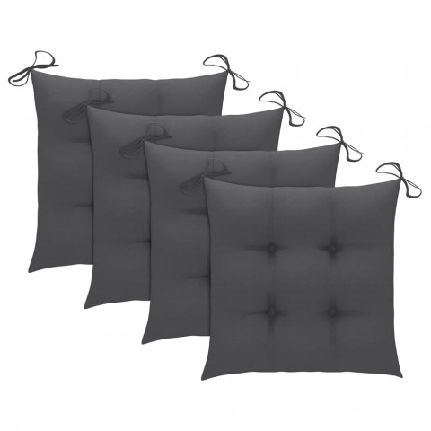 Chaises à dîner d'extérieur 4 pcs avec coussins acacia massif