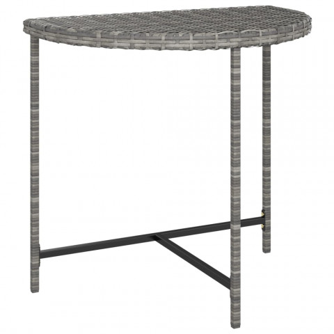 Table de jardin gris 80x50x75 cm résine tressée