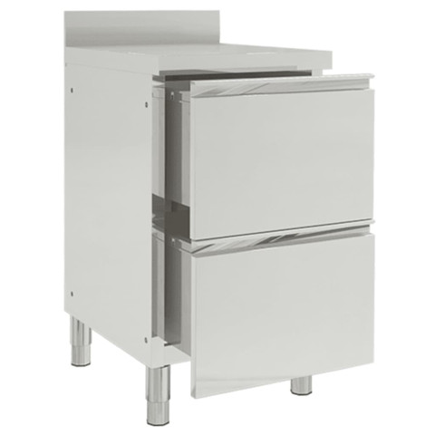 Armoires de cuisine commerciale avec 2 tiroirs 2 pcs inox