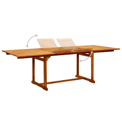 Table à dîner de jardin (160-240)x100x75cm bois d'acacia massif