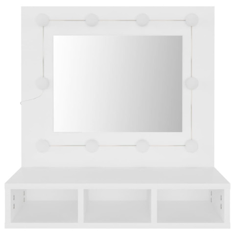 Armoire à miroir avec led blanc 60 x 31,5 x 62 cm blanc helloshop26 02_0006654