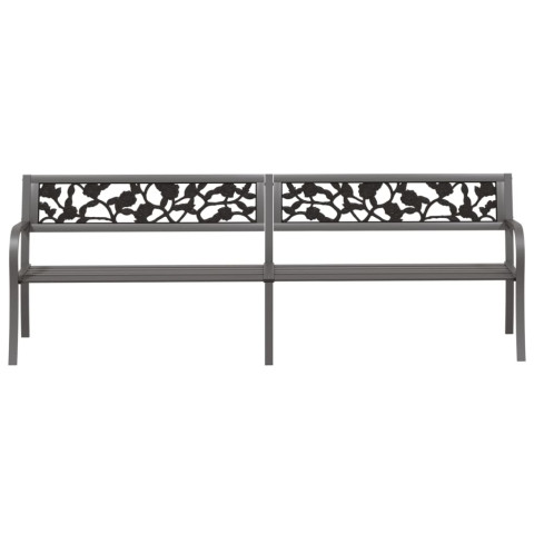 Banc double de jardin 246 cm gris acier