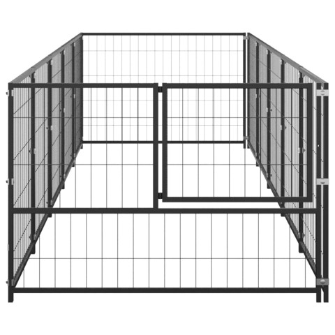 Chenil extérieur cage enclos parc animaux chien noir 5 m² acier  02_0000540