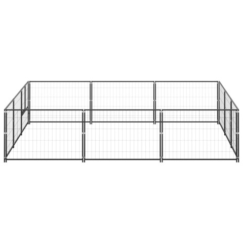 Chenil extérieur cage enclos parc animaux chien noir 9 m² acier  02_0000563