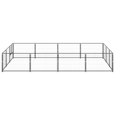Chenil extérieur cage enclos parc animaux chien noir 12 m² acier  02_0000492